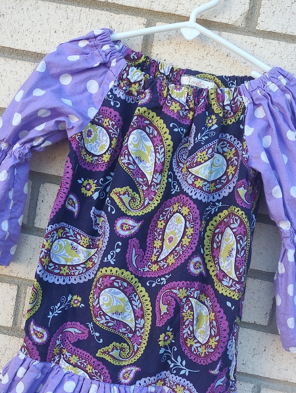 Purple Paisley Off-Shoulder Tunic Top - Picture 6 of 9